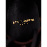 45.5 US 12.5 NEW $995 SAINT LAURENT Mens Red SHINY LEATHER ARMY 20 Lace up BOOTS