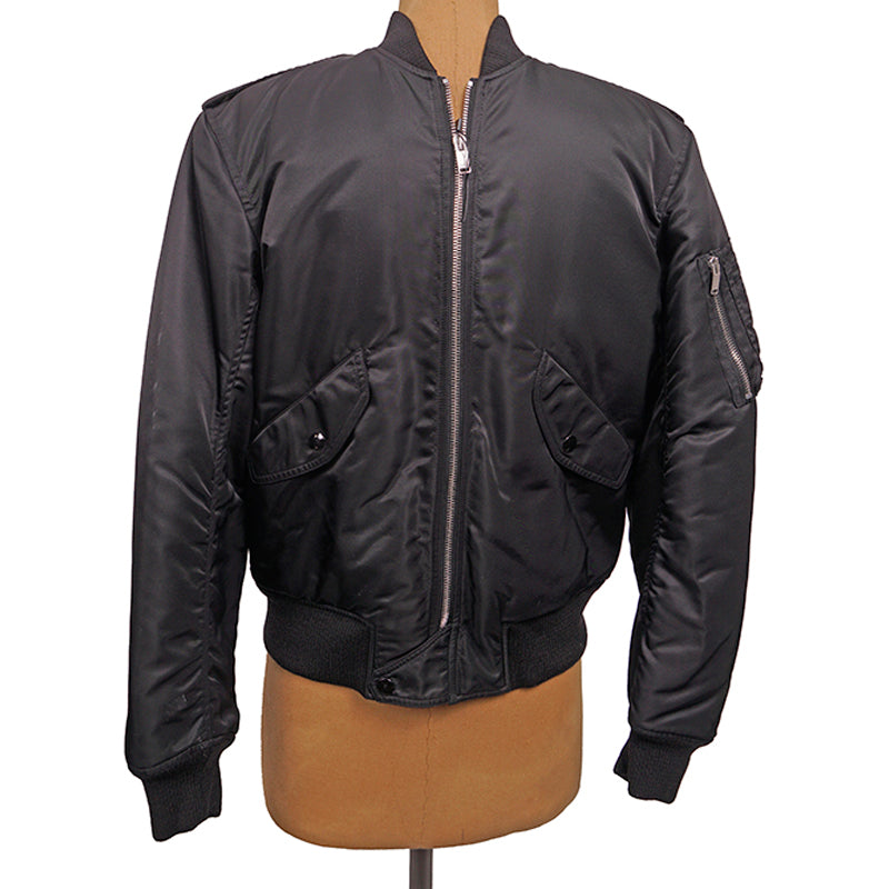 46 US 36 NEW $1,990 SAINT LAURENT Men's Black BOMBER AVIATOR Iconic Nylon JACKET