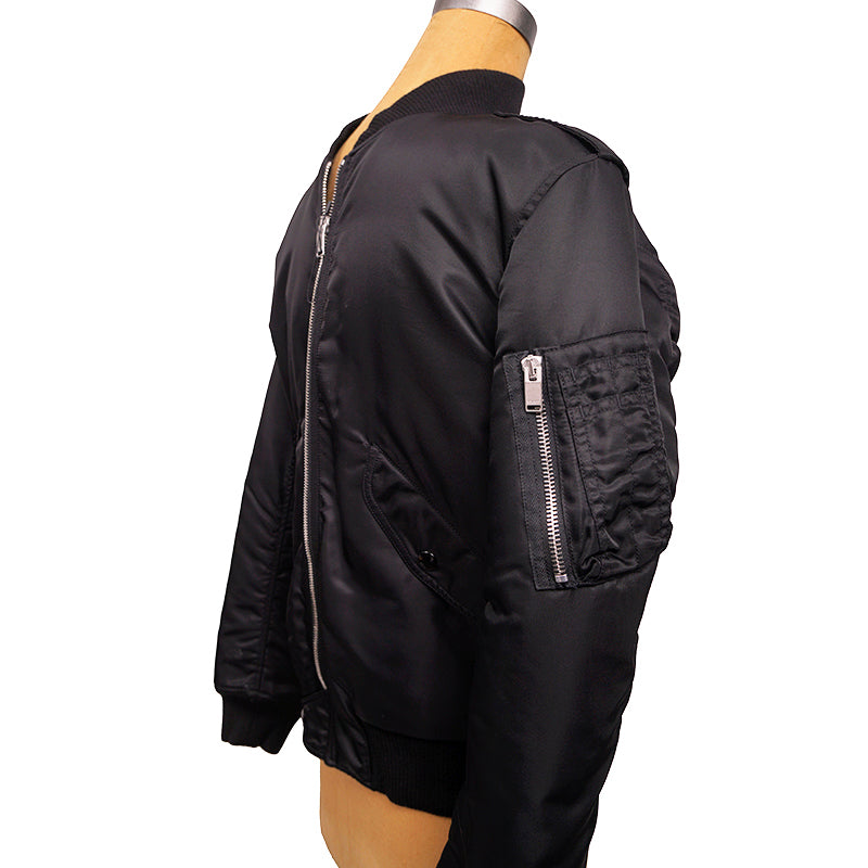 46 US 36 NEW $1,990 SAINT LAURENT Men's Black BOMBER AVIATOR Iconic Nylon JACKET