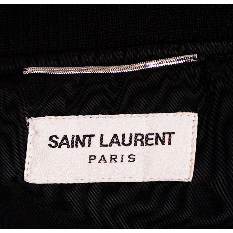 46 US 36 NEW $1,990 SAINT LAURENT Men's Black BOMBER AVIATOR Iconic Nylon JACKET