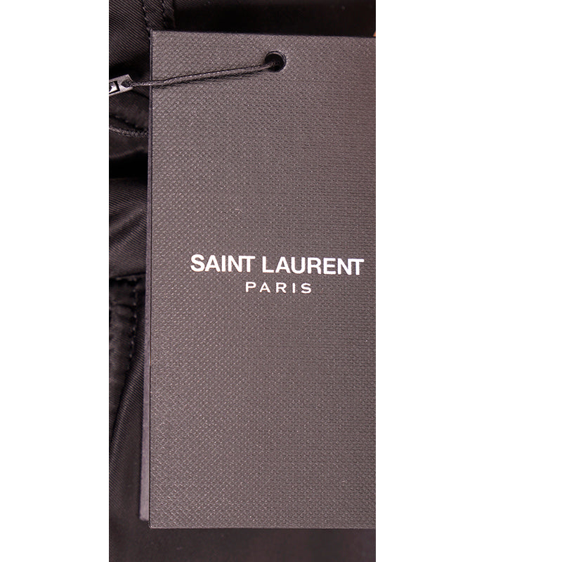 46 US 36 NEW $1,990 SAINT LAURENT Men's Black BOMBER AVIATOR Iconic Nylon JACKET