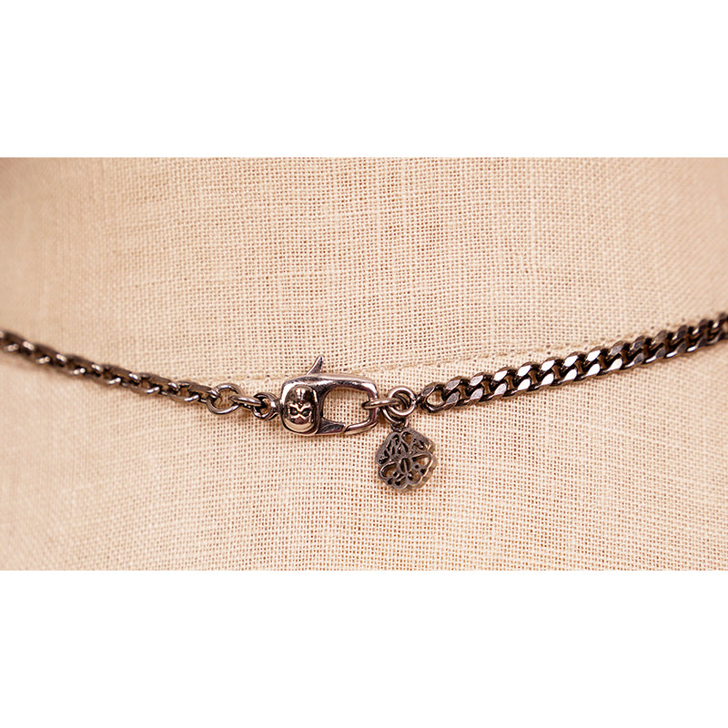NEW $490 ALEXANDER MCQUEEN Silver Tone Brass SKULL SNAKE COIN CHARM NECKLACE NWT
