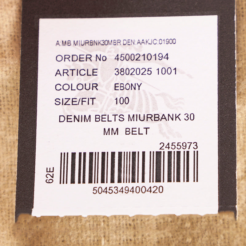 40/100 NEW $410 BURBERRY Brown BRAIDED LEATHER Brass Buckle Miurbank 30MM BELT L