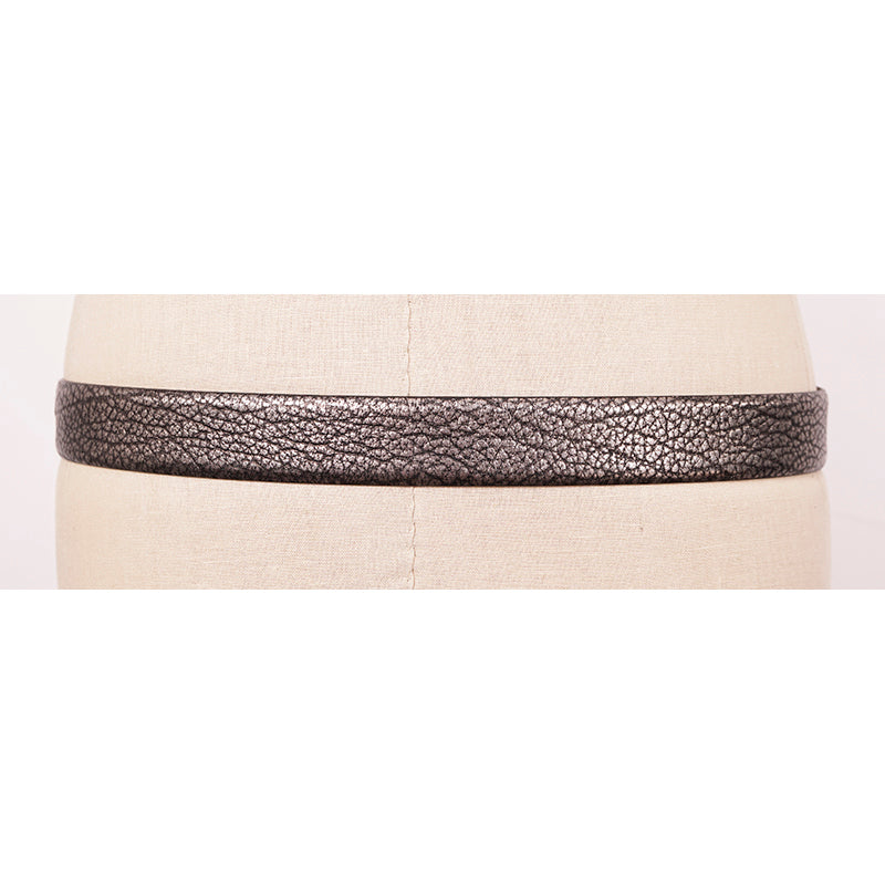 36/90 NEW $510 BURBERRY Woman's Silver Grainy Leather O Ring Acacia 30MM BELT