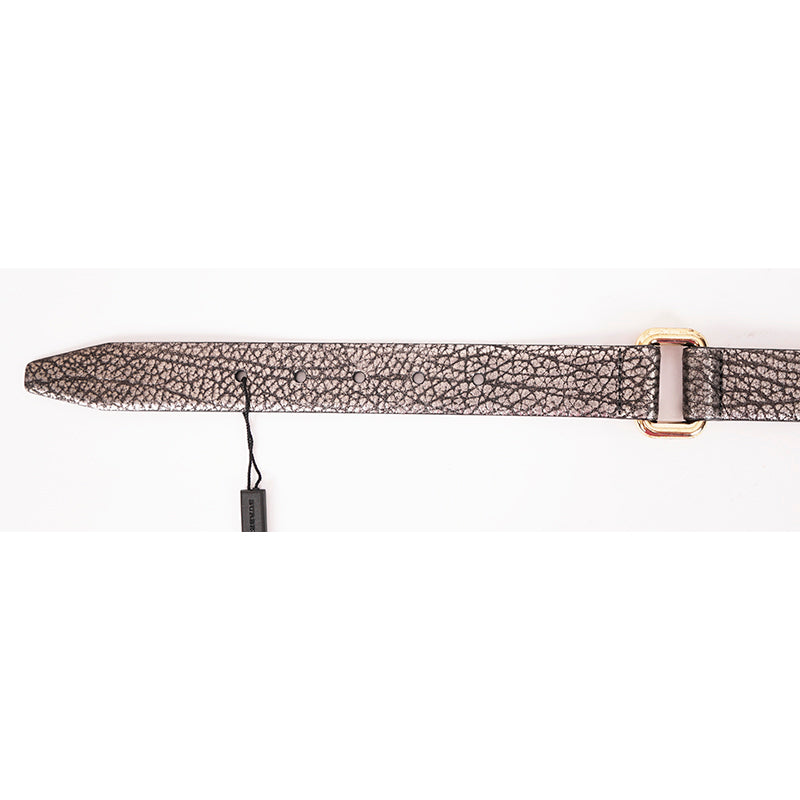 36/90 NEW $510 BURBERRY Woman's Silver Grainy Leather O Ring Acacia 30MM BELT