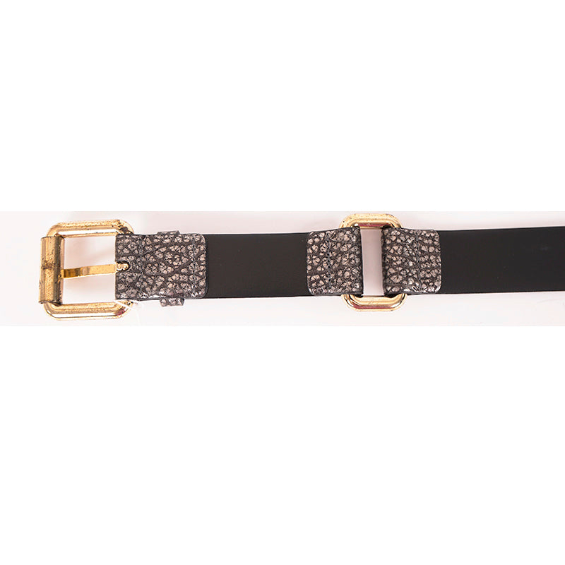 36/90 NEW $510 BURBERRY Woman's Silver Grainy Leather O Ring Acacia 30MM BELT