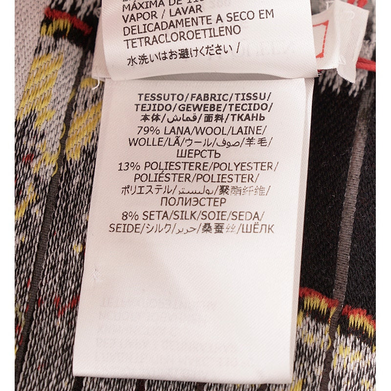 NEW $1450 ALEXANDER MCQUEEN Red, Orange Yellow SLICED SKELETON Wool Stole SCARF
