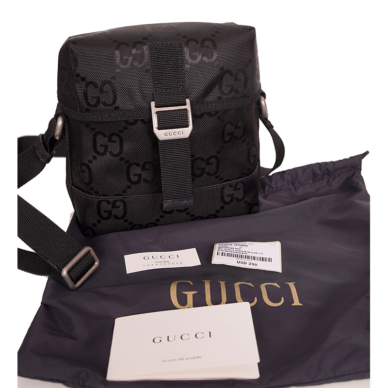 NEW $980 GUCCI Black OFF THE GRID Nylon Monogram Shoulder/Crossbody Small BAG
