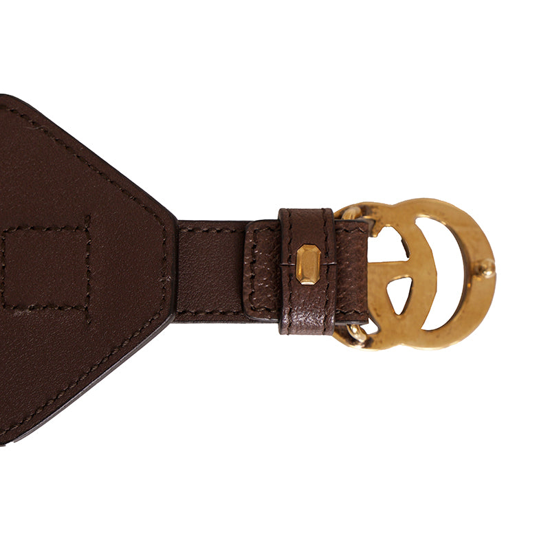 90/36 NEW $595 GUCCI Woman Brown Canvas GOLD GG MARMONT LOGO Wide Waist BELT NIB