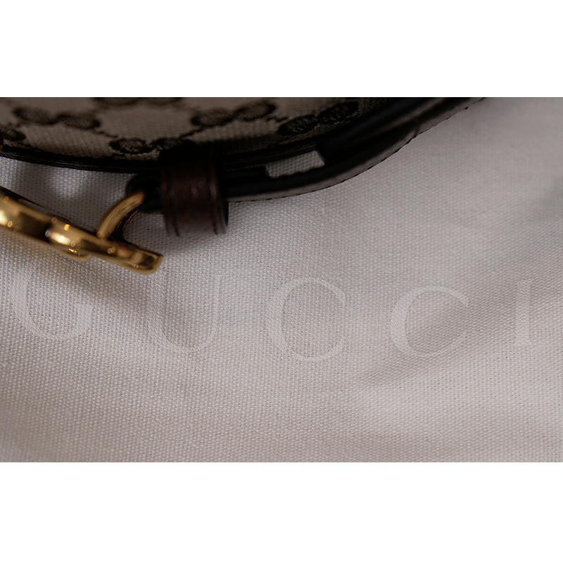 90/36 NEW $595 GUCCI Woman Brown Canvas GOLD GG MARMONT LOGO Wide Waist BELT NIB