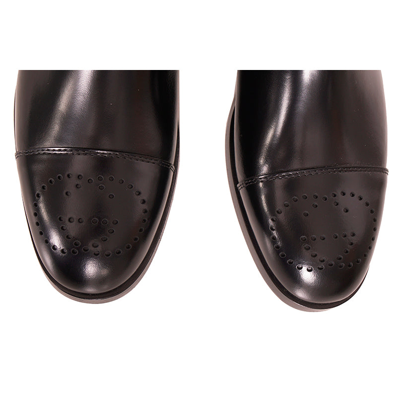 37.5 NEW $2100 GUCCI RUNWAY Black White Optical RIDING BOOTS & HORSEBIT HARNESS