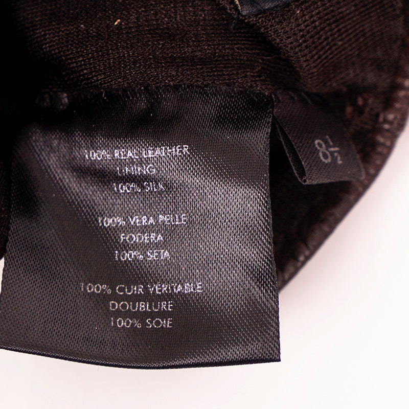 8.5 NEW $730 GUCCI Brown NAPPA LEATHER & Suede 1973 GG LOGO DRIVING GLOVES NIB