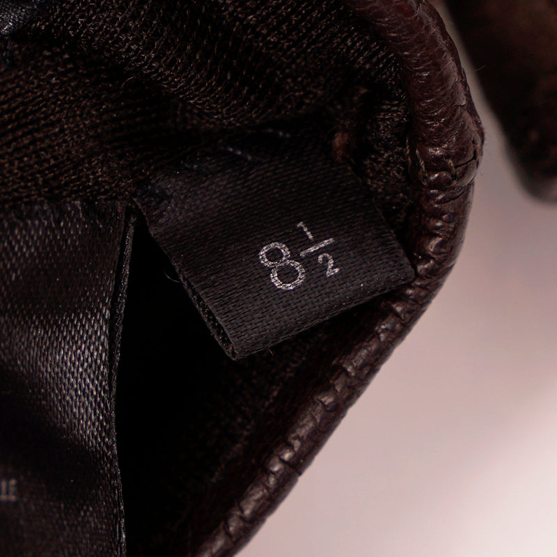 8.5 NEW $730 GUCCI Brown NAPPA LEATHER & Suede 1973 GG LOGO DRIVING GLOVES NIB