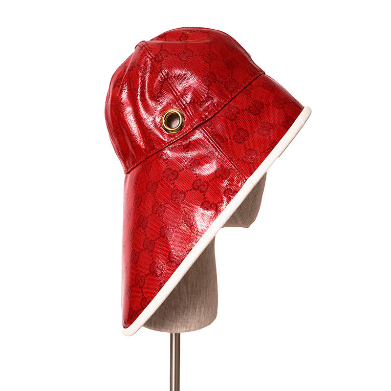 sz M NEW $595 GUCCI x Adidas Wide Brim GG Supreme LOGO Wide-Brimmed Cloche HAT