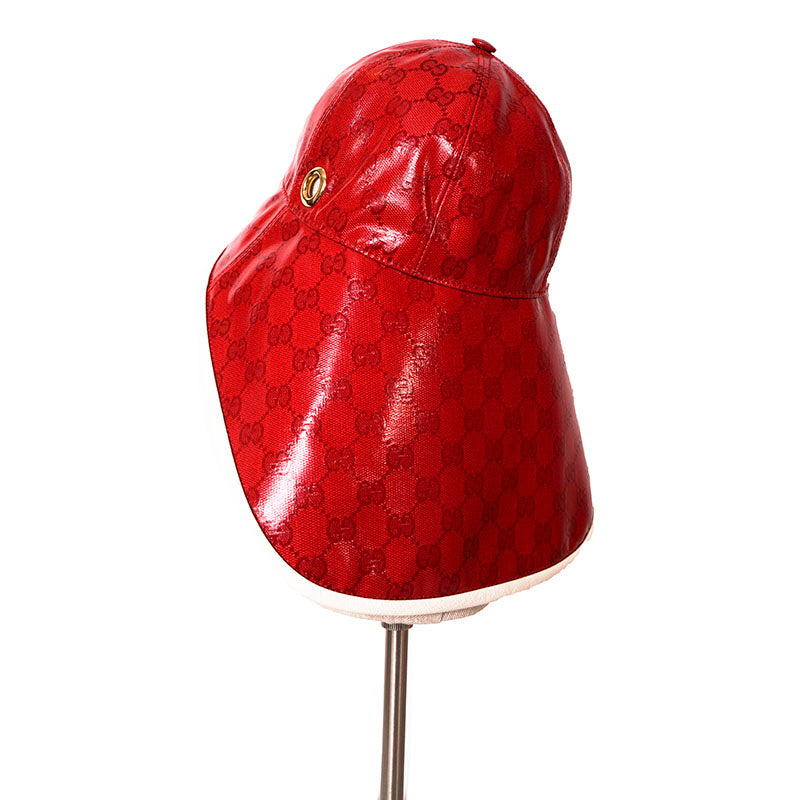 sz M NEW $595 GUCCI x Adidas Wide Brim GG Supreme LOGO Wide-Brimmed Cloche HAT