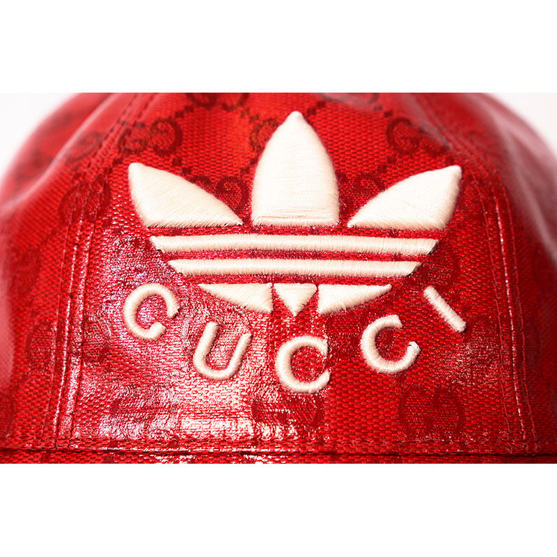 sz M NEW $595 GUCCI x Adidas Wide Brim GG Supreme LOGO Wide-Brimmed Cloche HAT