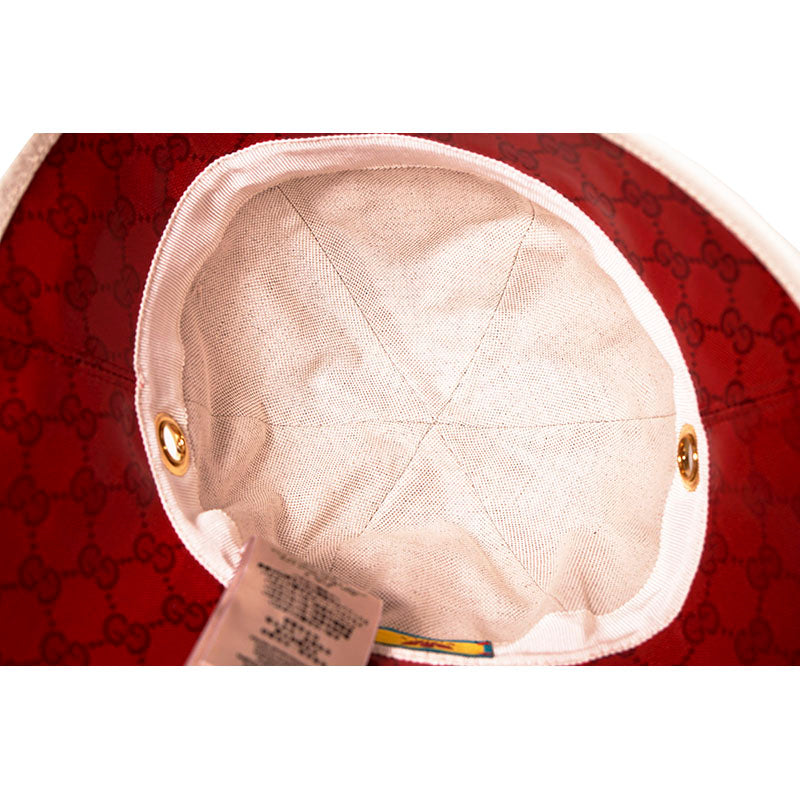sz M NEW $595 GUCCI x Adidas Wide Brim GG Supreme LOGO Wide-Brimmed Cloche HAT