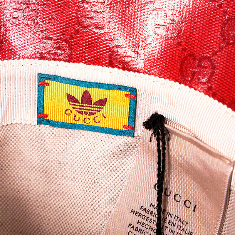 sz M NEW $595 GUCCI x Adidas Wide Brim GG Supreme LOGO Wide-Brimmed Cloche HAT