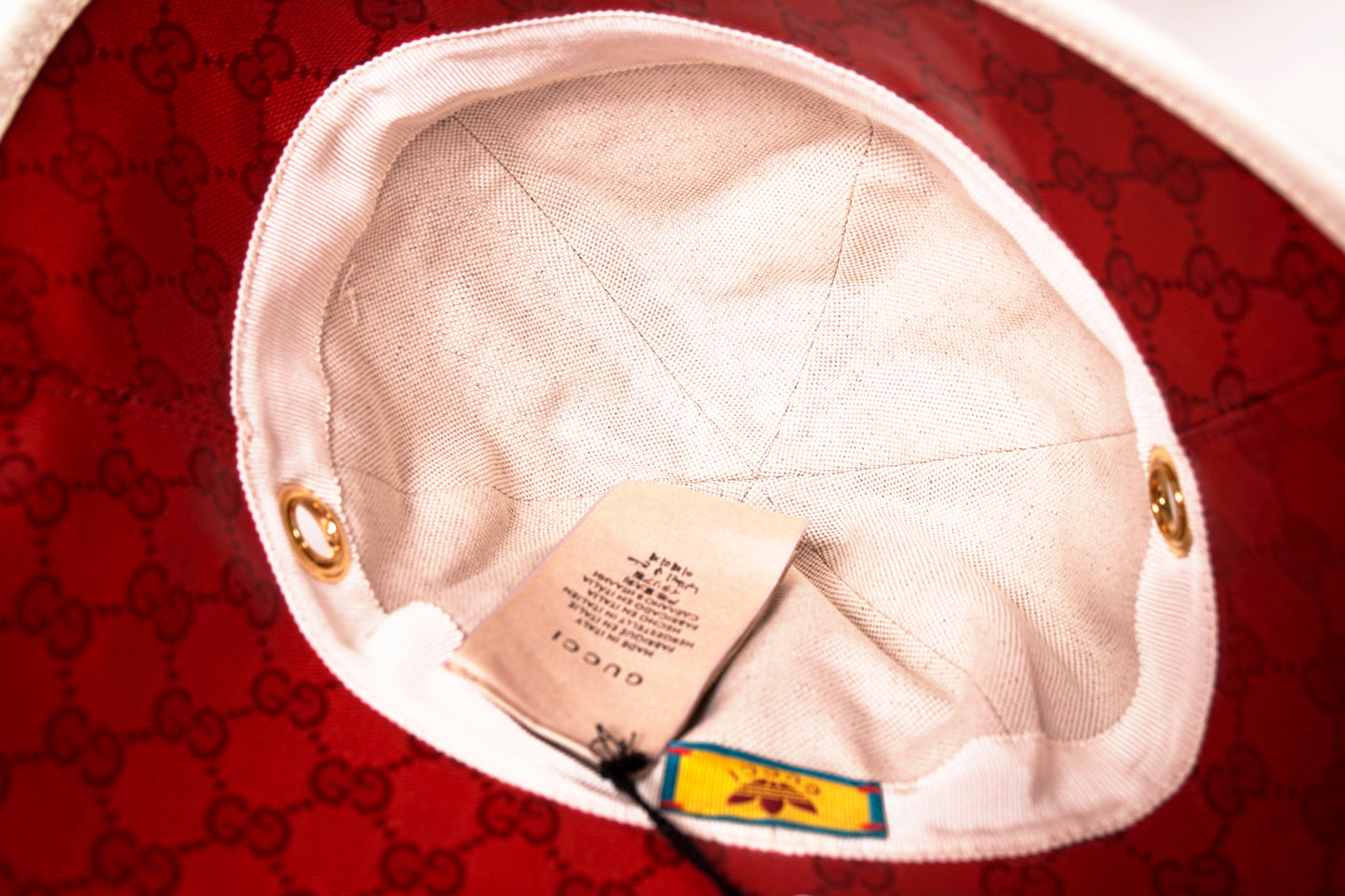 sz M NEW $595 GUCCI x Adidas Wide Brim GG Supreme LOGO Wide-Brimmed Cloche HAT