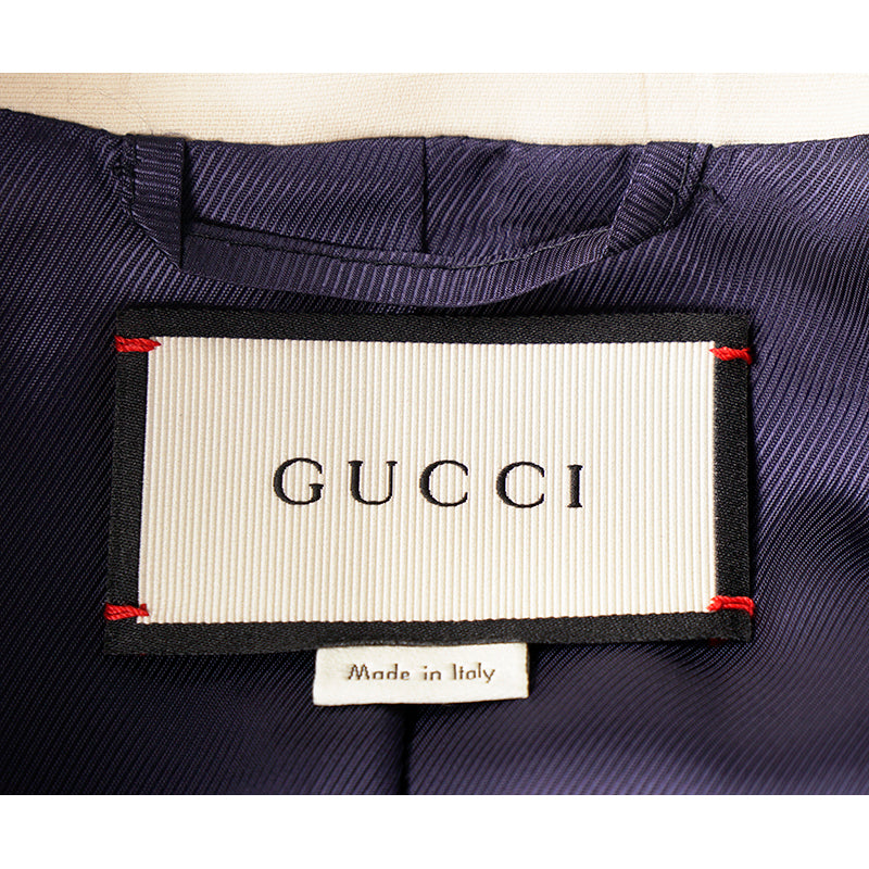 40 NEW $4890 GUCCI RUNWAY Ivory RED DRAGON BEE Silk Wool Double-Breasted JACKET
