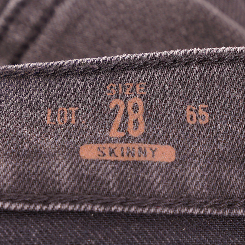 sz 28 NEW $1300 GUCCI Gray GREEN CHINESE DRAGON EMBROIDERY Denim SKINNY JEANS