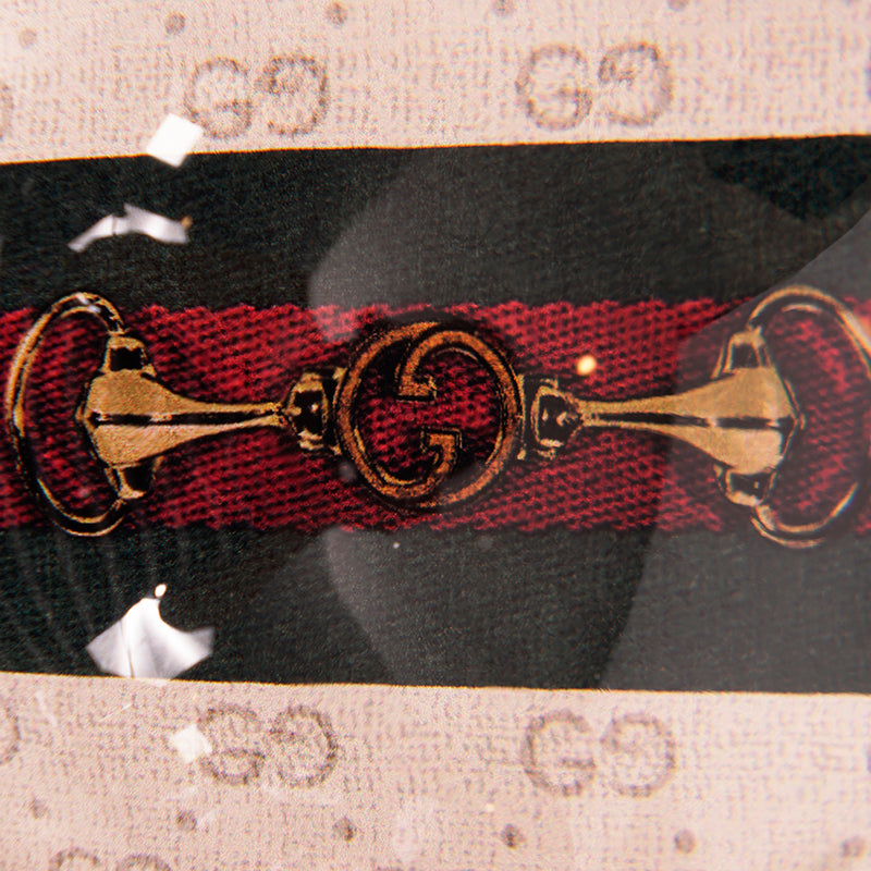 NEW $290 GUCCI Glass Dome Classic Vintage GG & HORSEBIT LOGO Print PAPERWEIGHT