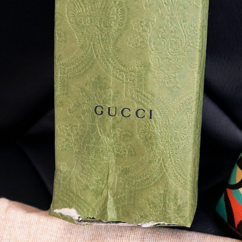 NEW $410 GUCCI Aqua Pink Black Demetra MOD GG Cascade Pencil CASE TRAVEL POUCH