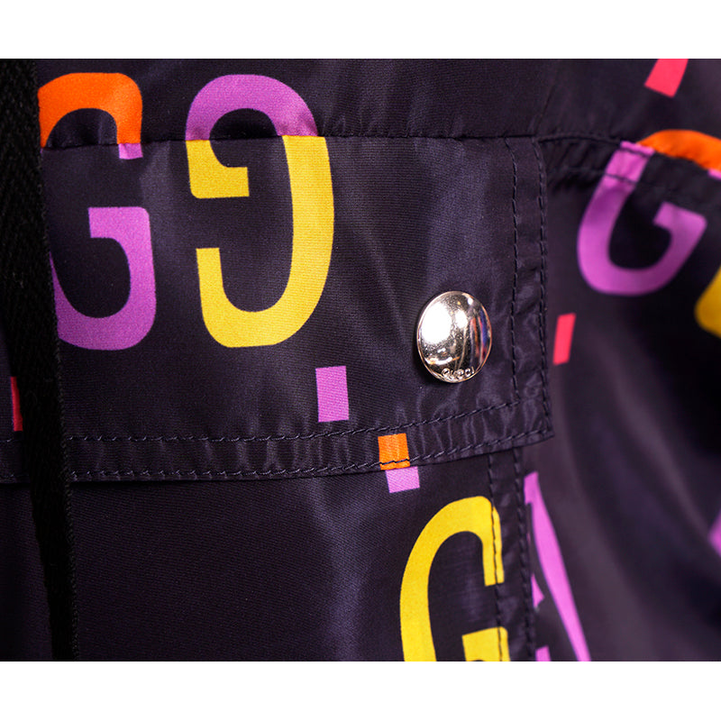 36 NEW $2,600 GUCCI Womans Blue JUMBO GG PRINT Anorak PULLOVER JACKET MINI DRESS
