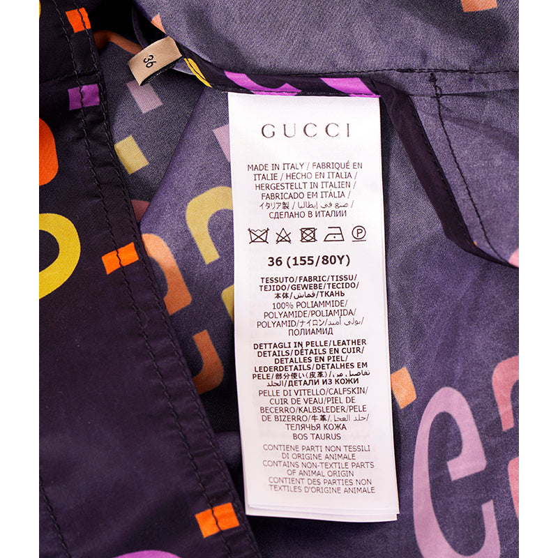36 NEW $2,600 GUCCI Womans Blue JUMBO GG PRINT Anorak PULLOVER JACKET MINI DRESS