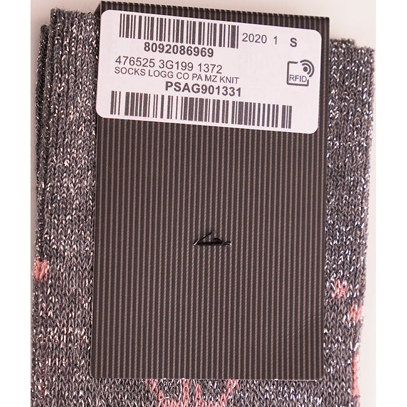 S NEW $290 GUCCI Woman's Gray w/ PINK GG Logo Lame' Cotton Calf SOCKS & DUSTBAG