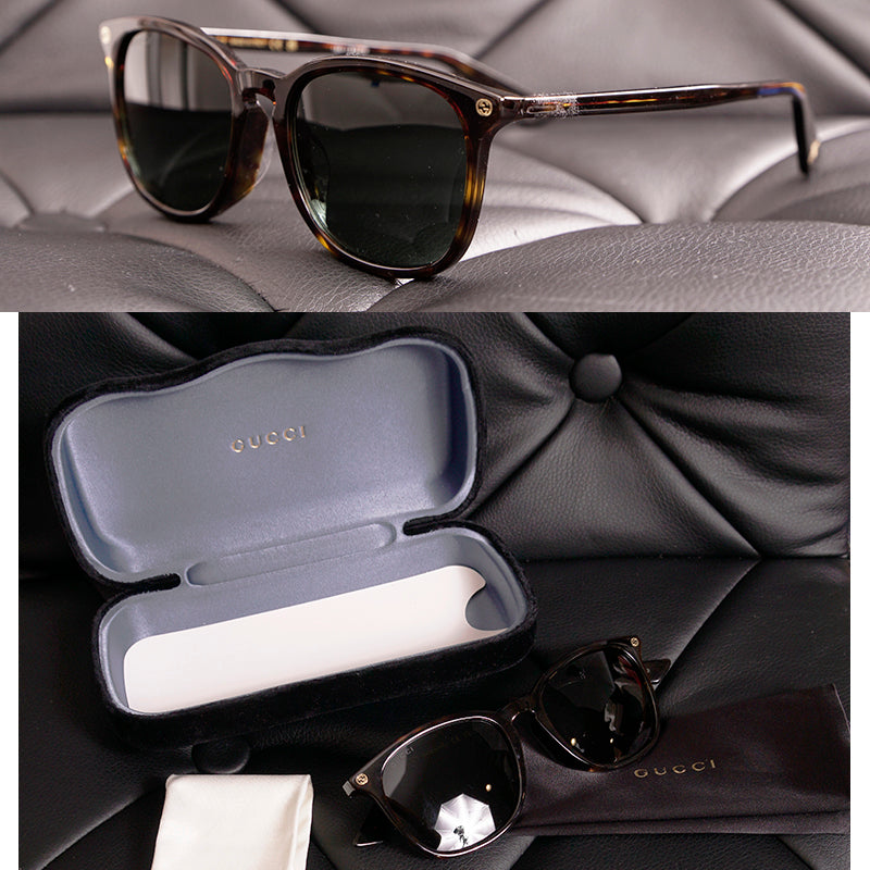 NEW $395 GUCCI Men's/Unisex Havanna Brown Logo Bee GG0154SA CLASSIC SUNGLASSES