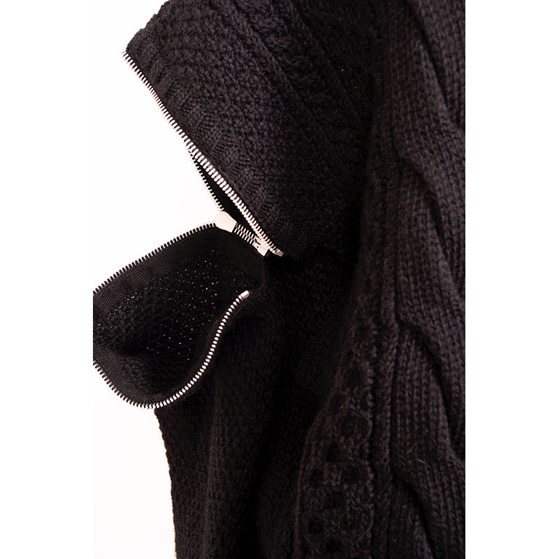 XS NEW $1900 GUCCI Men Chunky Cable Knit REMOVABLE SLEEVES Wool SWEATER CARDIGAN
