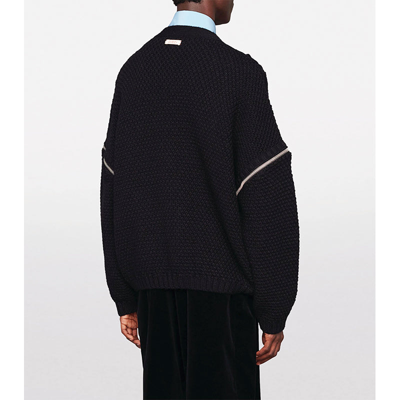 XS NEW $1900 GUCCI Men Chunky Cable Knit REMOVABLE SLEEVES Wool SWEATER CARDIGAN