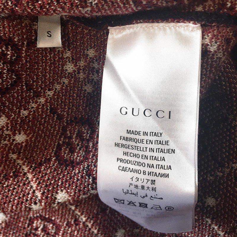 sz S NEW $1100 GUCCI Men's Blue RED WHITE GG LOGO V Neck Pull-Over KNIT SWEATER