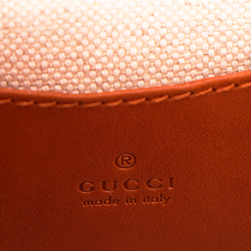 NEW $3,400 GUCCI RUNWAY Coated Canvas & Leather BAMBOO 1947 Mini 2-WAY BELT BAG