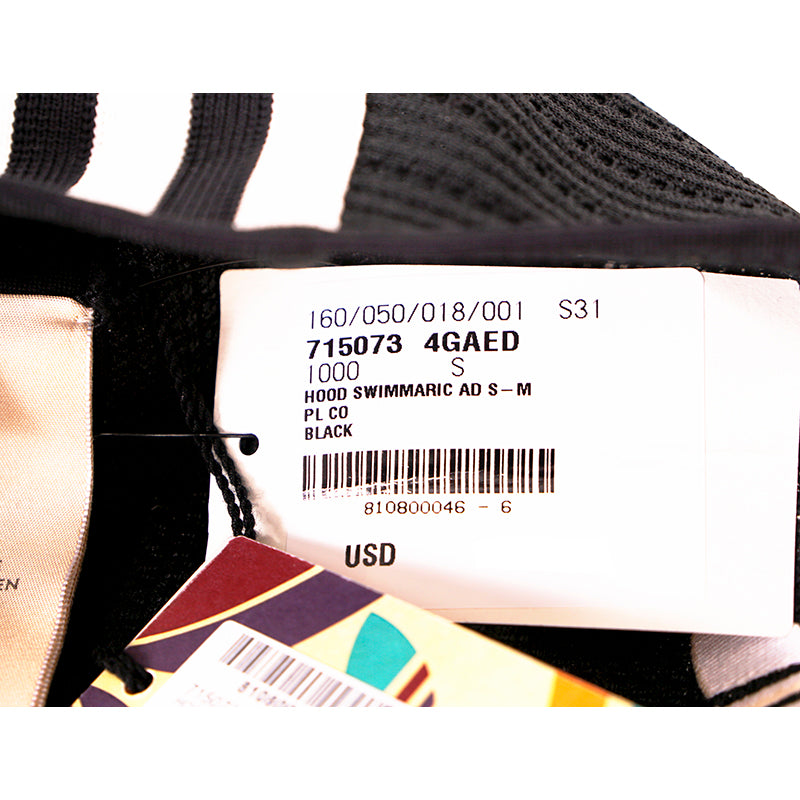 sz S NEW $450 GUCCI x ADIDAS Black Knit LOGO Swimming Hood Style Balaclava HAT