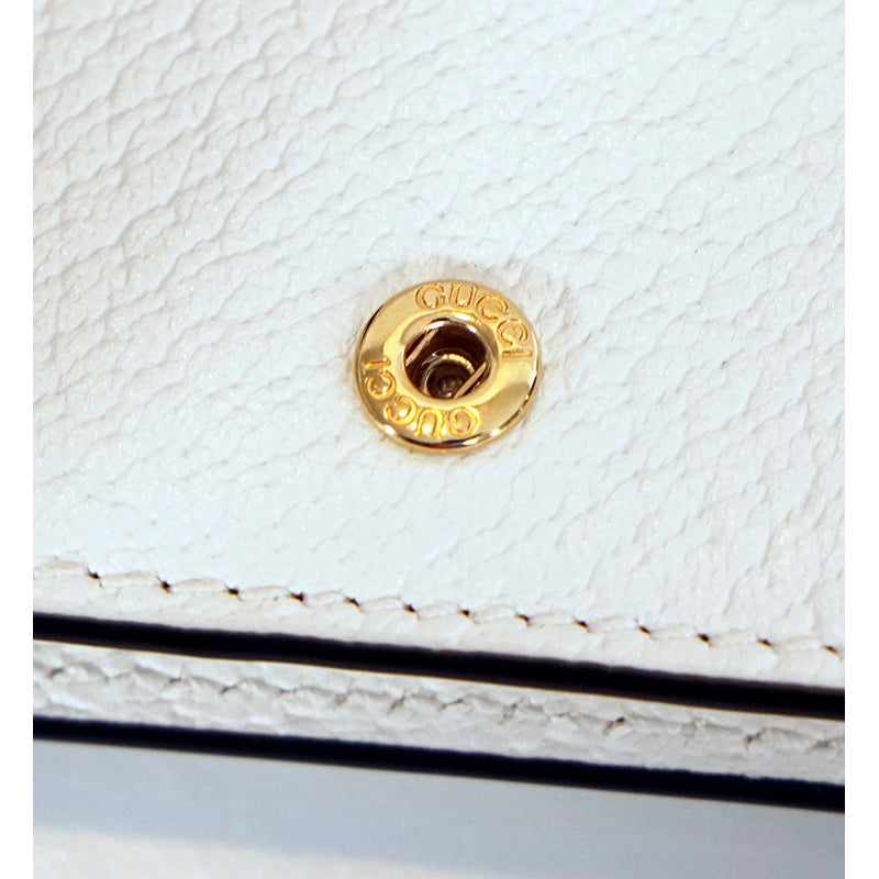 NEW $895 GUCCI Adidas Collab White Leather 1955 Horsebit CARD HOLDER MINI BAG