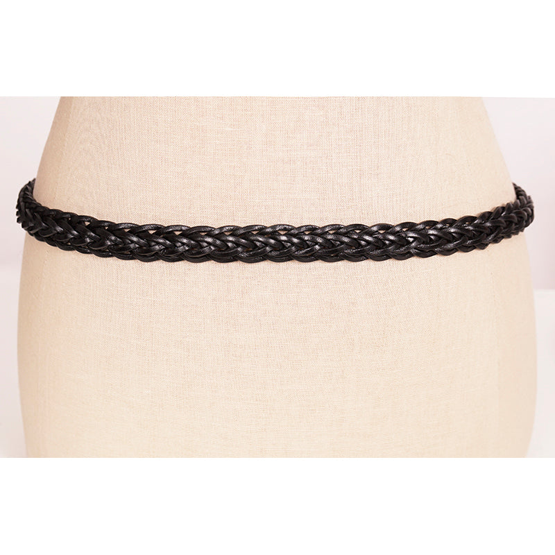 Sz 34/85 NEW $465 GUCCI RUNWAY Black Leather HAND BRAIDED Hip WAIST BELT Dustbag
