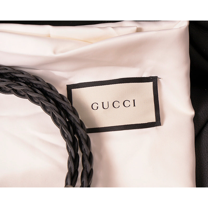 Sz 34/85 NEW $465 GUCCI RUNWAY Black Leather HAND BRAIDED Hip WAIST BELT Dustbag