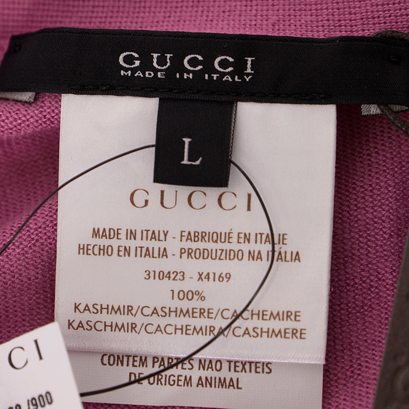 sz L NEW $895 GUCCI Pink 100% CASHMERE Wispy Spring CARDIGAN Sweater Knit Top