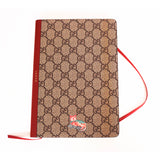 NEW $260 GUCCI Whimsy DERPY CAT GG Supreme Coated Canvas Stationery NOTEBOOK NWT