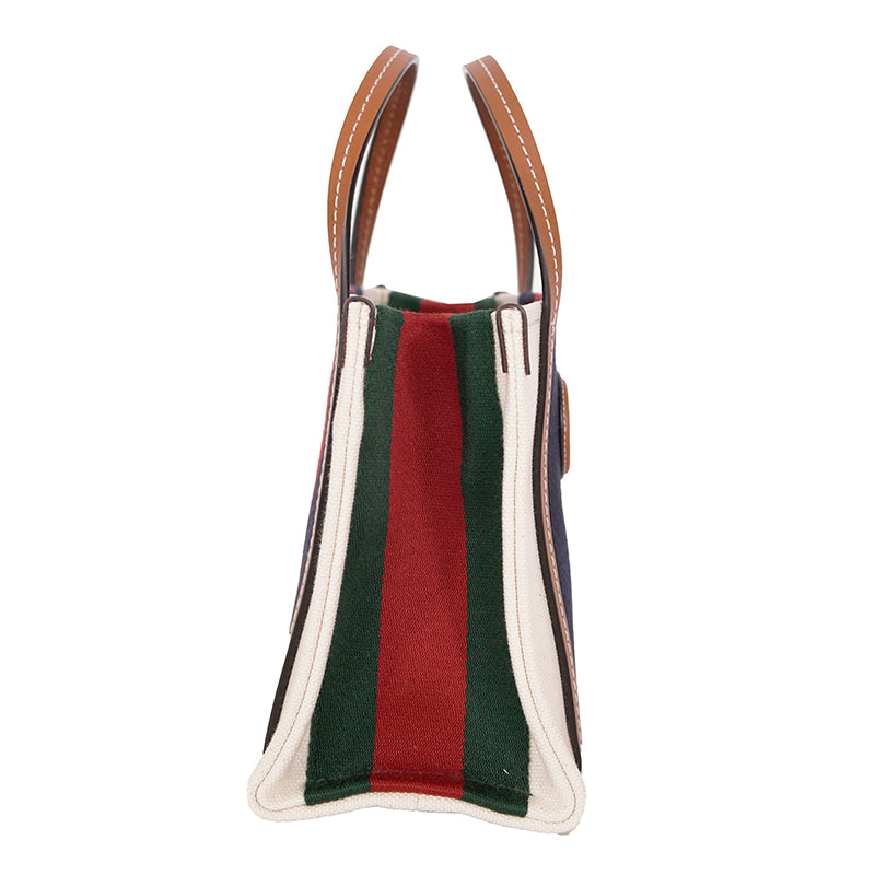 NEW $1800 GUCCI Ivory Canvas GG LEATHER Interlocking LOGO 2 WAY TOTE BAG 727735