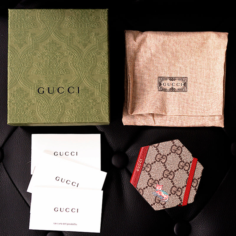 NEW $200 GUCCI Whimsy DERPY CAT GG Supreme Coated Canvas Stationery STICKY NOTES