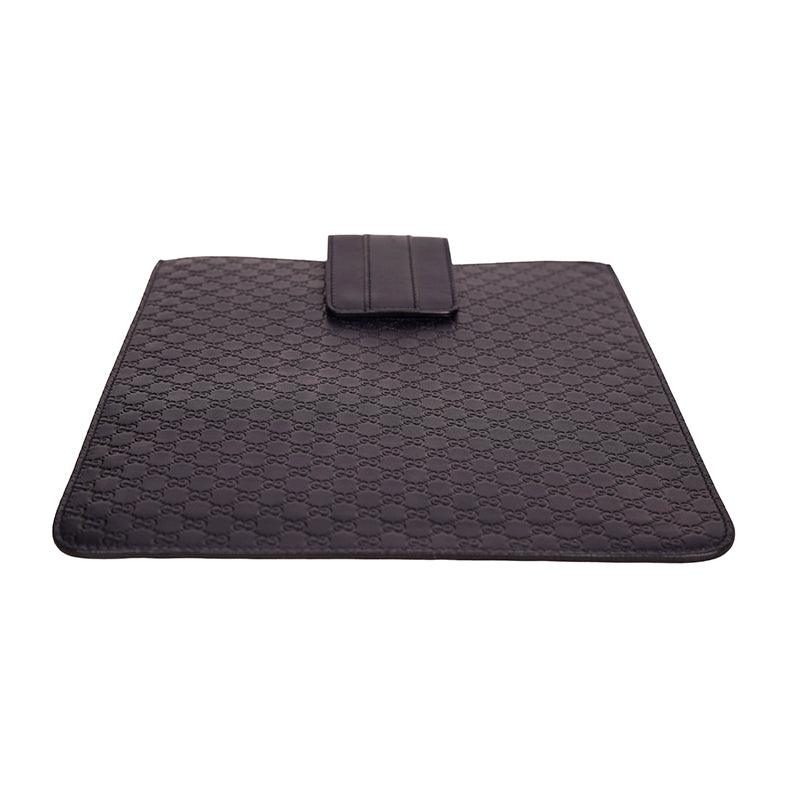 NEW $325 GUCCI Dk Blue Leather Microguccissima GG Logo Case iPad/Tablet/Document