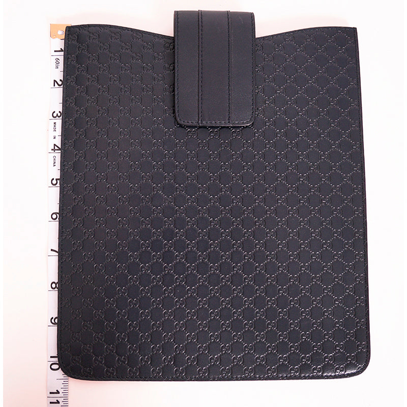 NEW $325 GUCCI Dk Blue Leather Microguccissima GG Logo Case iPad/Tablet/Document