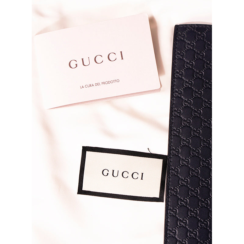 NEW $325 GUCCI Dk Blue Leather Microguccissima GG Logo Case iPad/Tablet/Document