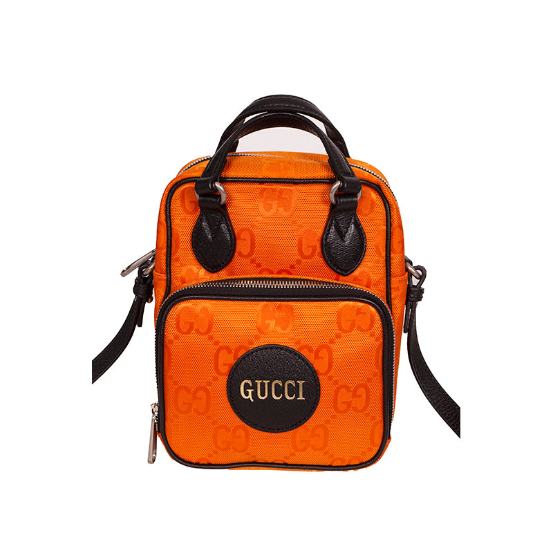 NEW $1,125 GUCCI Orange OFF THE GRID Nylon Monogram Shoulder/Crossbody 2-WAY BAG