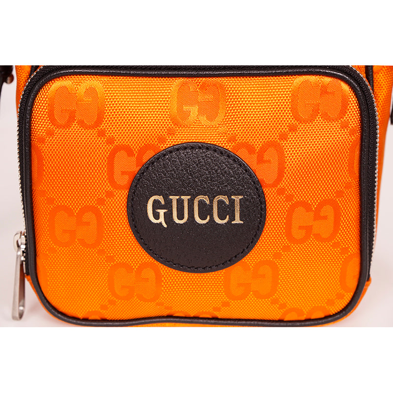 NEW $1,125 GUCCI Orange OFF THE GRID Nylon Monogram Shoulder/Crossbody 2-WAY BAG