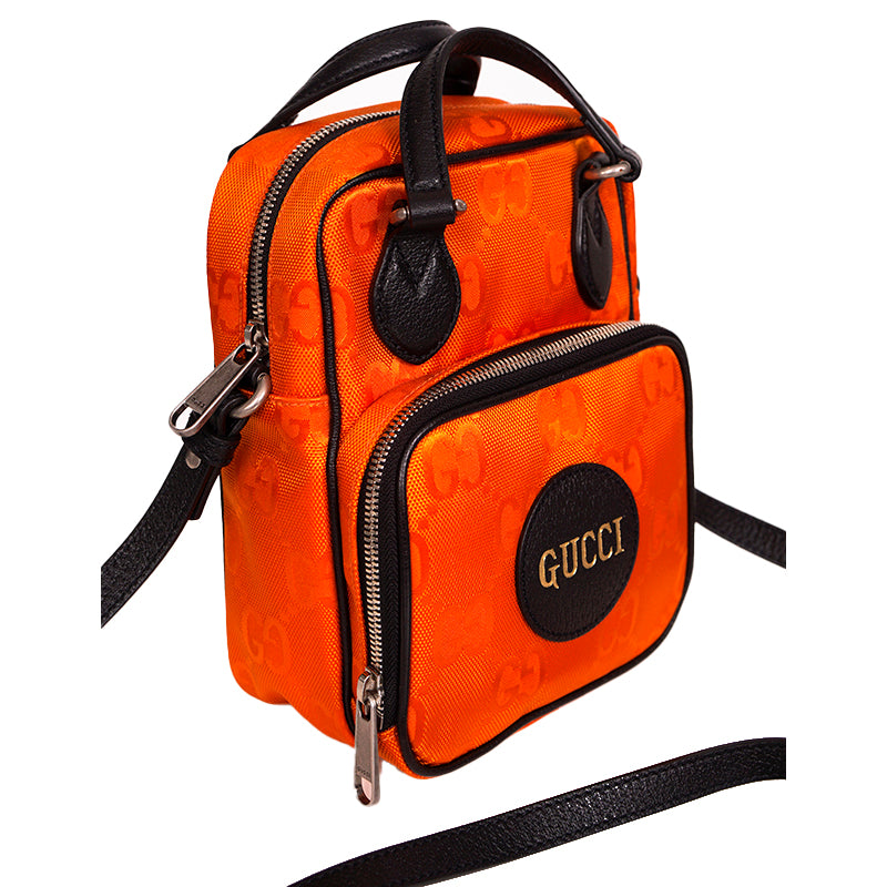 NEW $1,125 GUCCI Orange OFF THE GRID Nylon Monogram Shoulder/Crossbody 2-WAY BAG