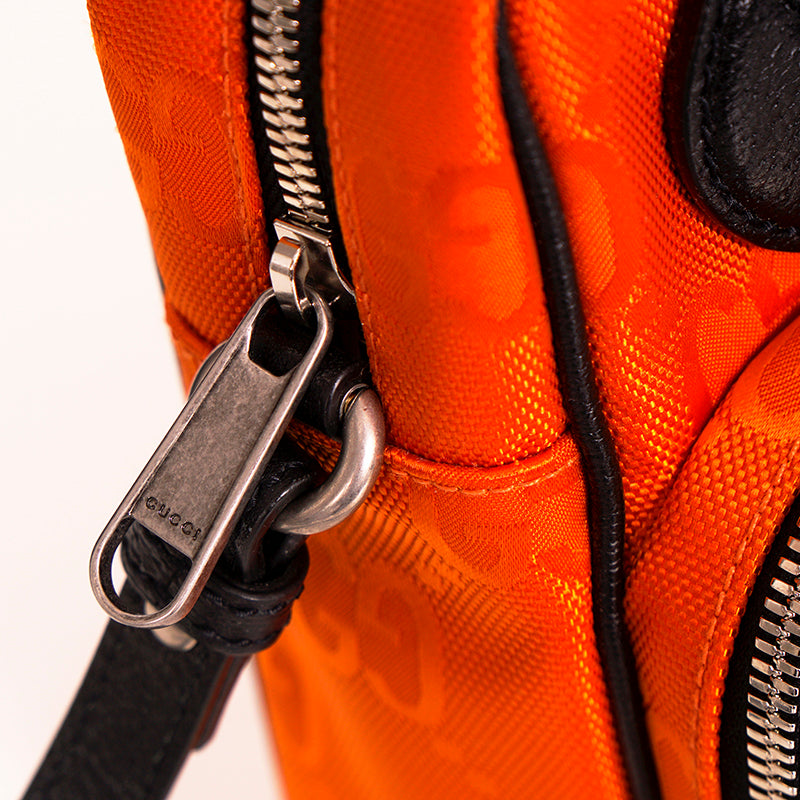 NEW $1,125 GUCCI Orange OFF THE GRID Nylon Monogram Shoulder/Crossbody 2-WAY BAG